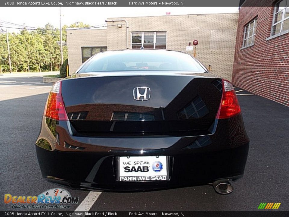 2008 Honda Accord EX-L Coupe Nighthawk Black Pearl / Black Photo #4