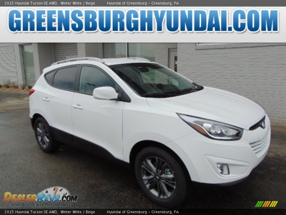 2015 Hyundai Tucson SE AWD Winter White / Beige Photo #1