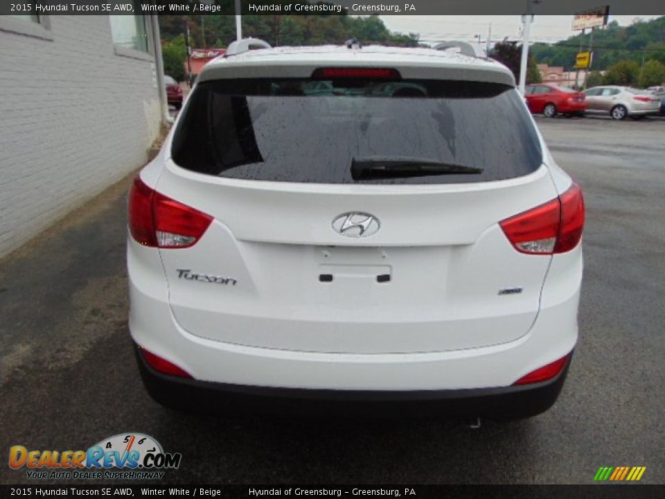 2015 Hyundai Tucson SE AWD Winter White / Beige Photo #6