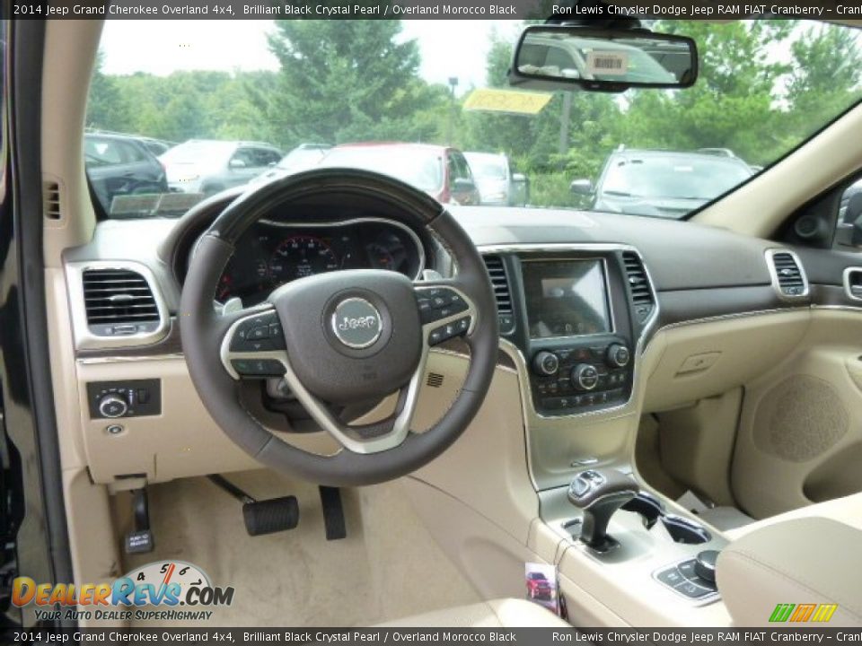 2014 Jeep Grand Cherokee Overland 4x4 Brilliant Black Crystal Pearl / Overland Morocco Black Photo #12