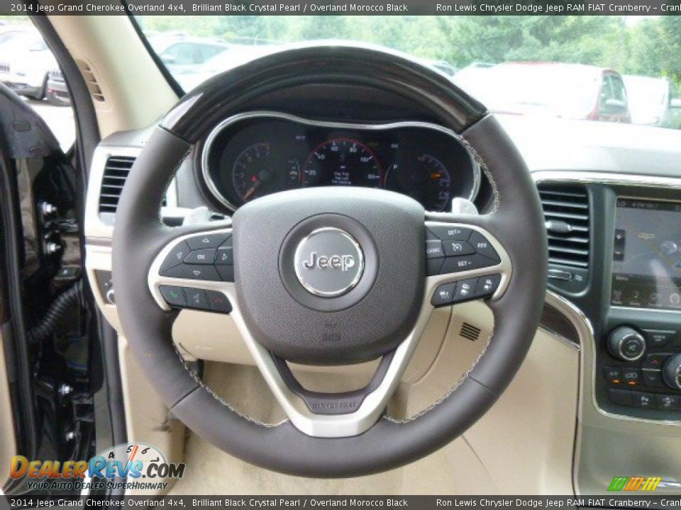 2014 Jeep Grand Cherokee Overland 4x4 Brilliant Black Crystal Pearl / Overland Morocco Black Photo #19