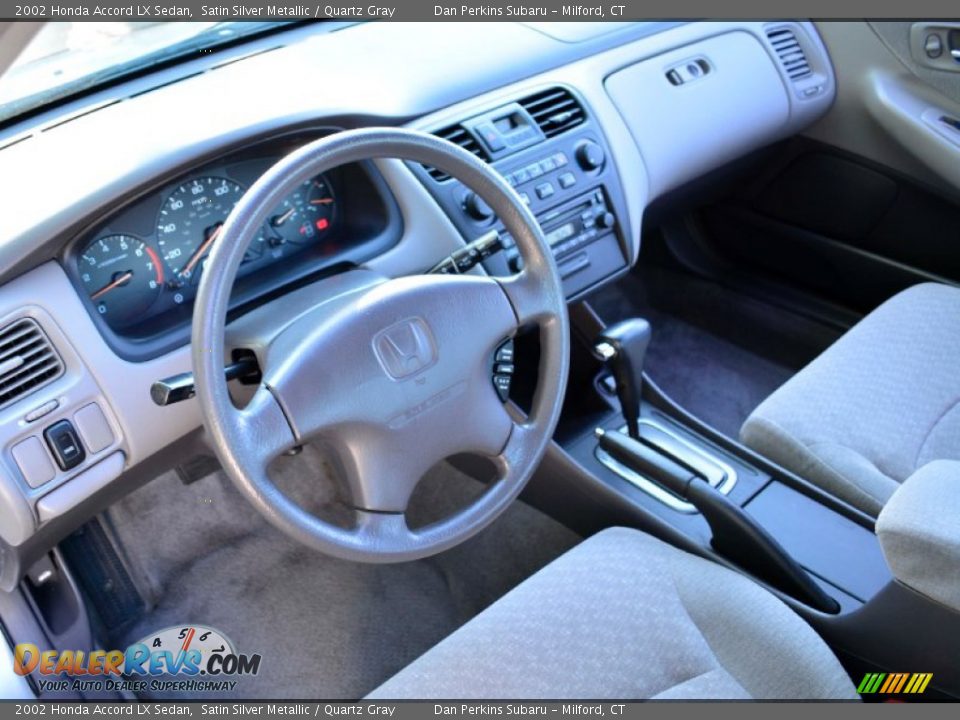 2002 Honda Accord LX Sedan Satin Silver Metallic / Quartz Gray Photo #5