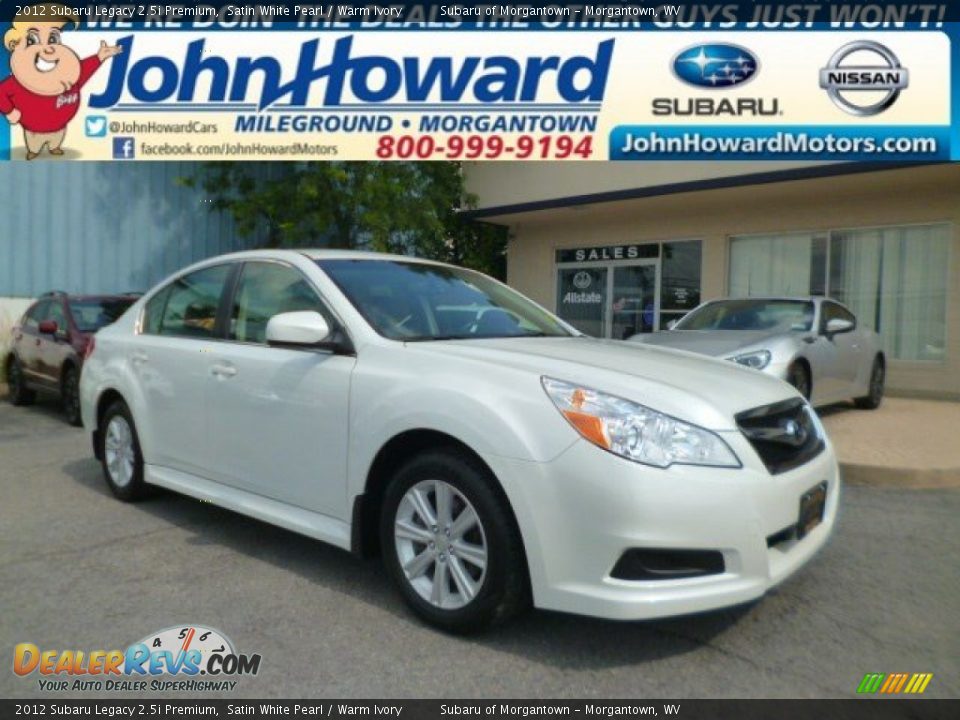 2012 Subaru Legacy 2.5i Premium Satin White Pearl / Warm Ivory Photo #1