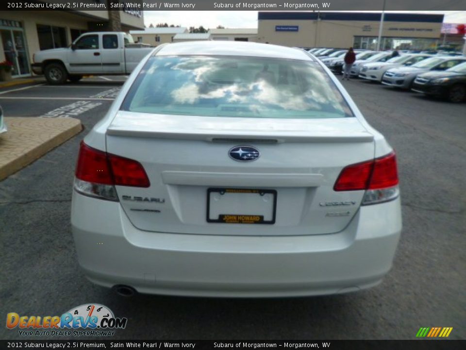 2012 Subaru Legacy 2.5i Premium Satin White Pearl / Warm Ivory Photo #10