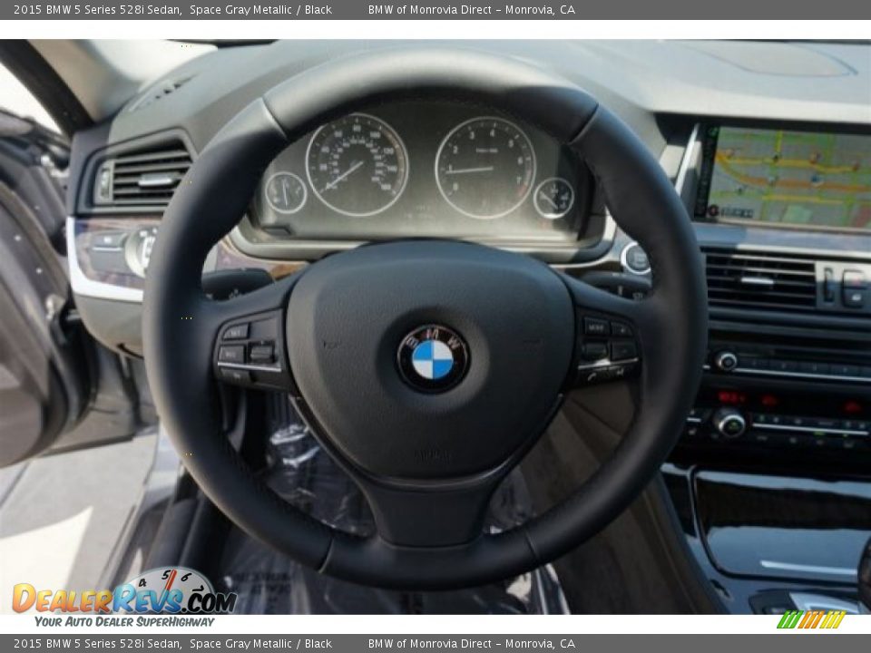 2015 BMW 5 Series 528i Sedan Space Gray Metallic / Black Photo #9