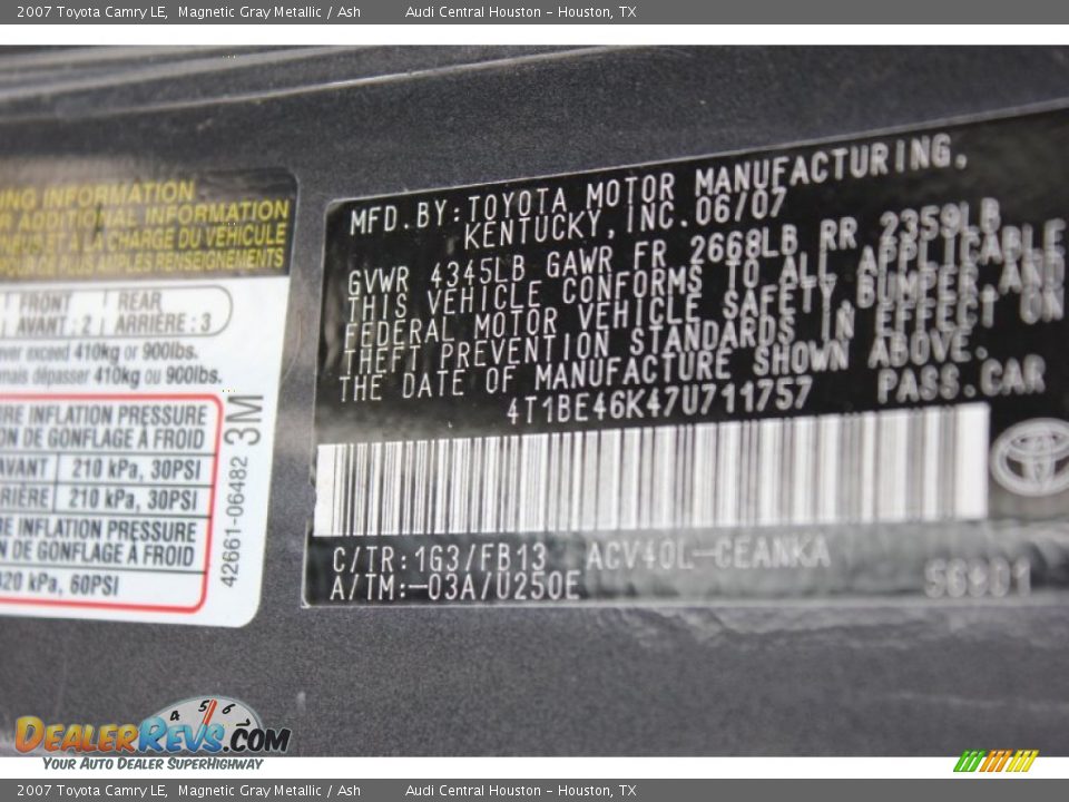 2007 Toyota Camry LE Magnetic Gray Metallic / Ash Photo #34