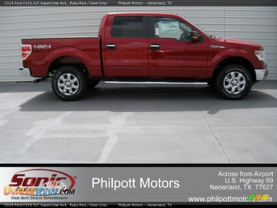 2014 Ford F150 XLT SuperCrew 4x4 Ruby Red / Steel Grey Photo #3