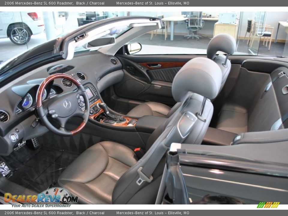 Charcoal Interior - 2006 Mercedes-Benz SL 600 Roadster Photo #26