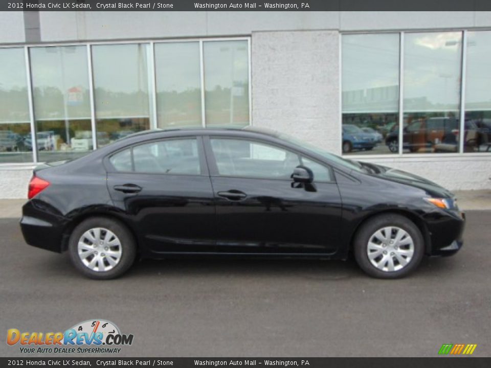 2012 Honda Civic LX Sedan Crystal Black Pearl / Stone Photo #2