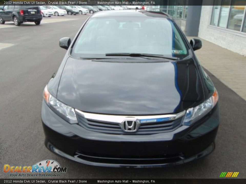 2012 Honda Civic LX Sedan Crystal Black Pearl / Stone Photo #3