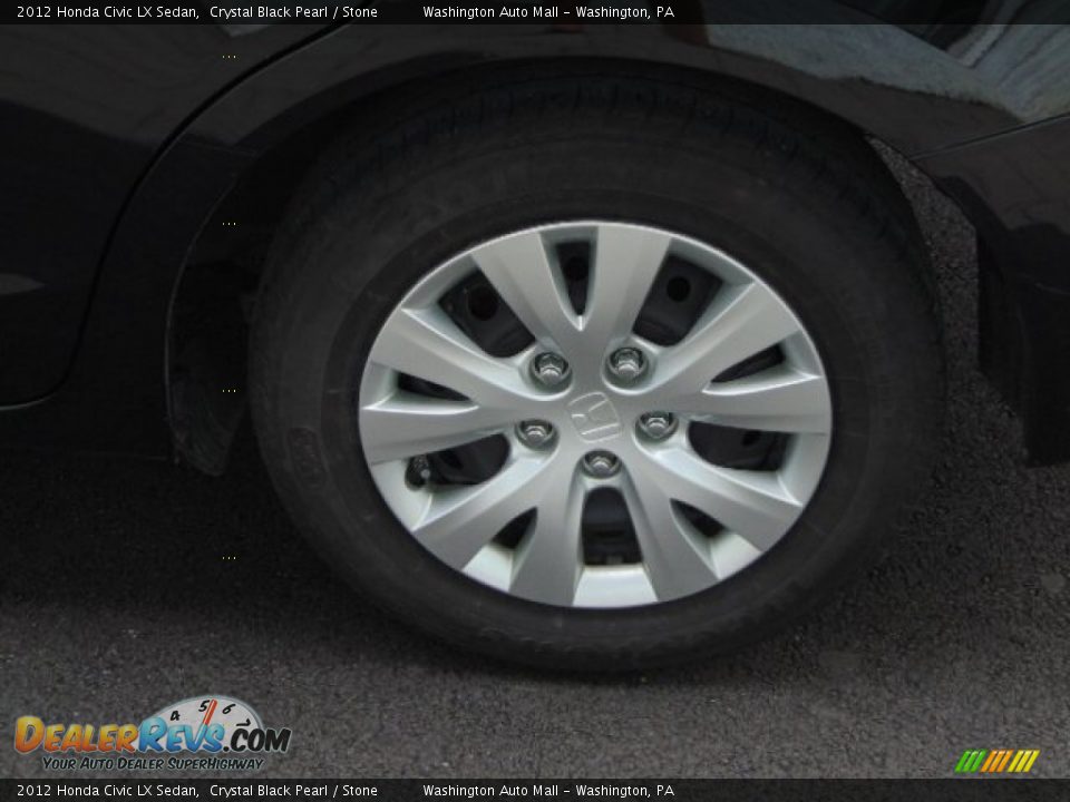 2012 Honda Civic LX Sedan Crystal Black Pearl / Stone Photo #6