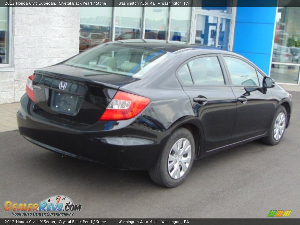 2012 Honda Civic LX Sedan Crystal Black Pearl / Stone Photo #9