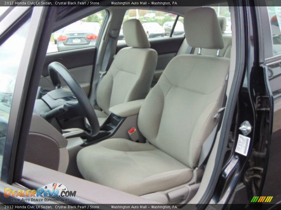 2012 Honda Civic LX Sedan Crystal Black Pearl / Stone Photo #11