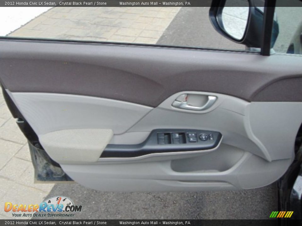 2012 Honda Civic LX Sedan Crystal Black Pearl / Stone Photo #12