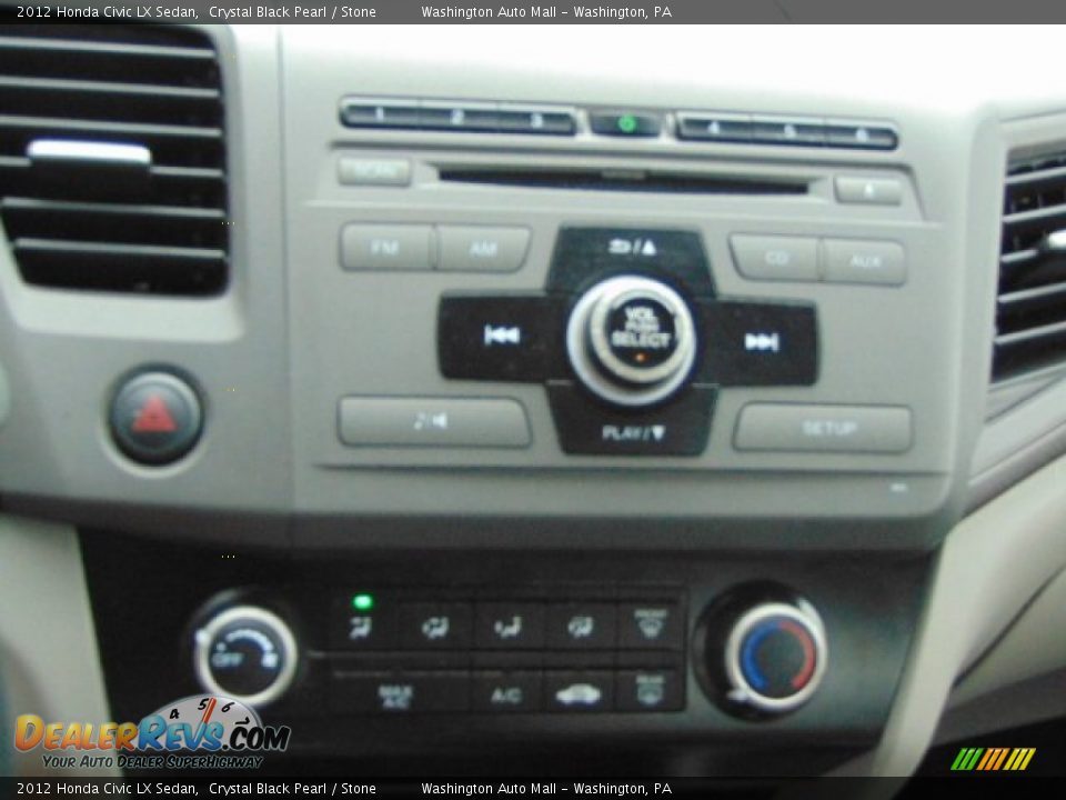 2012 Honda Civic LX Sedan Crystal Black Pearl / Stone Photo #13