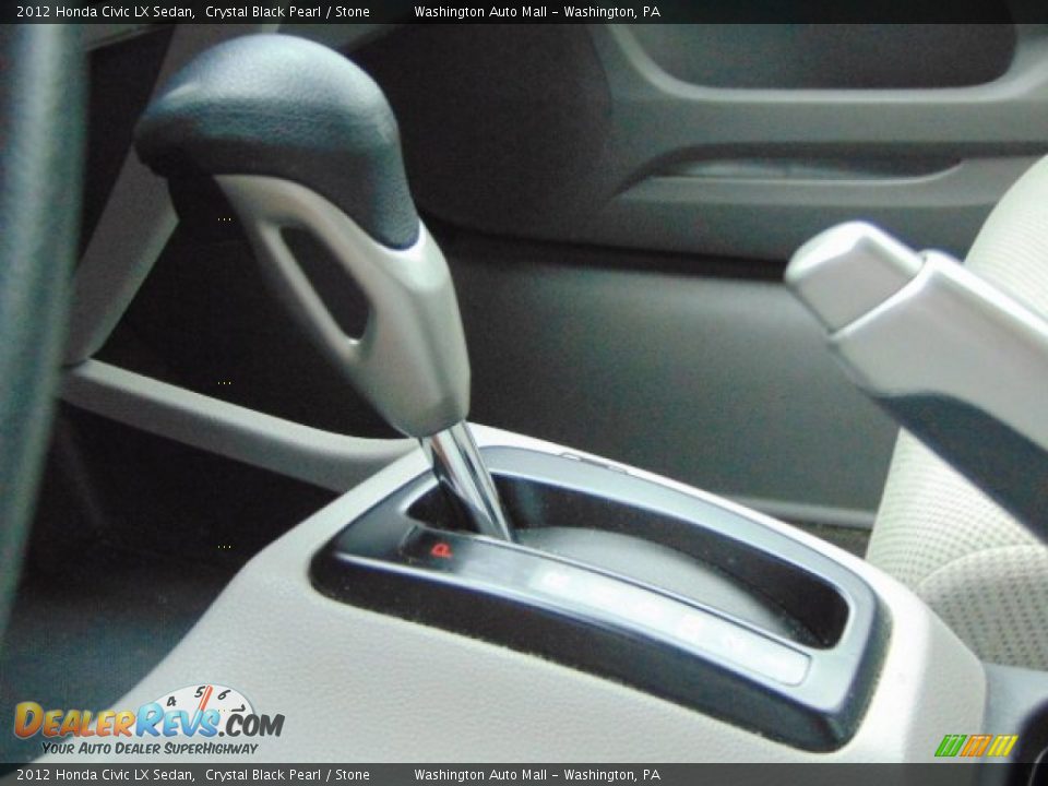 2012 Honda Civic LX Sedan Crystal Black Pearl / Stone Photo #14