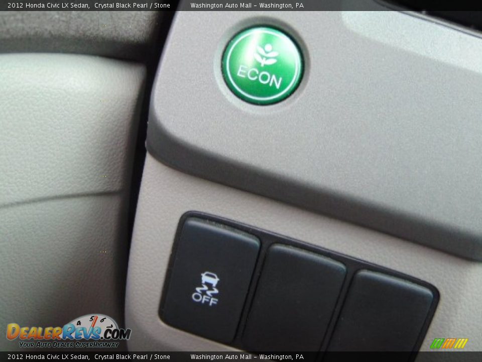 2012 Honda Civic LX Sedan Crystal Black Pearl / Stone Photo #15