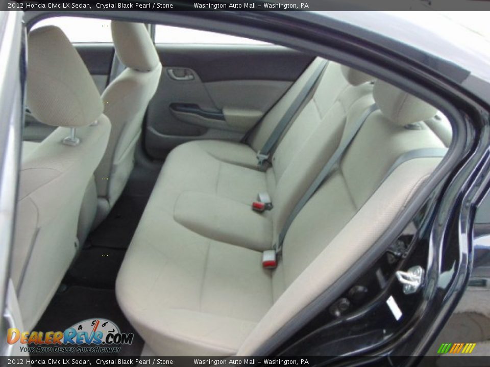 2012 Honda Civic LX Sedan Crystal Black Pearl / Stone Photo #17