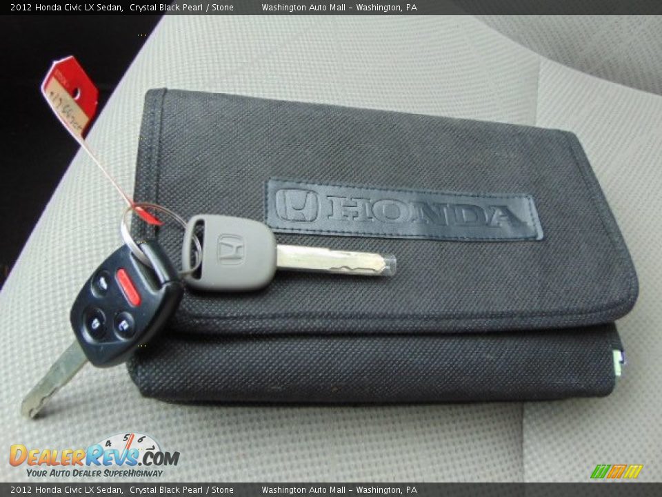 2012 Honda Civic LX Sedan Crystal Black Pearl / Stone Photo #18