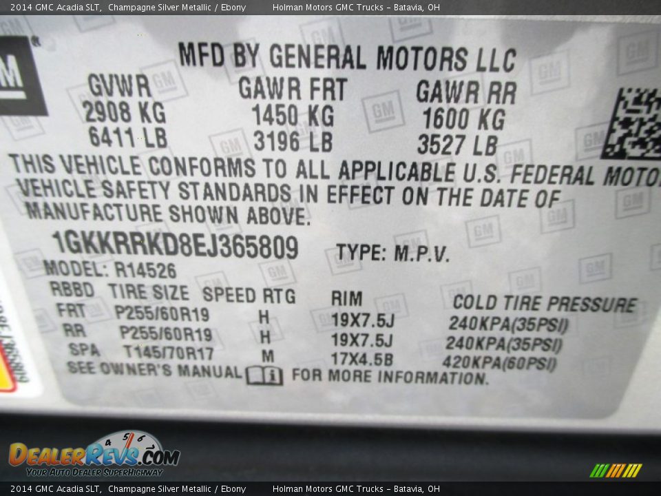 2014 GMC Acadia SLT Champagne Silver Metallic / Ebony Photo #4