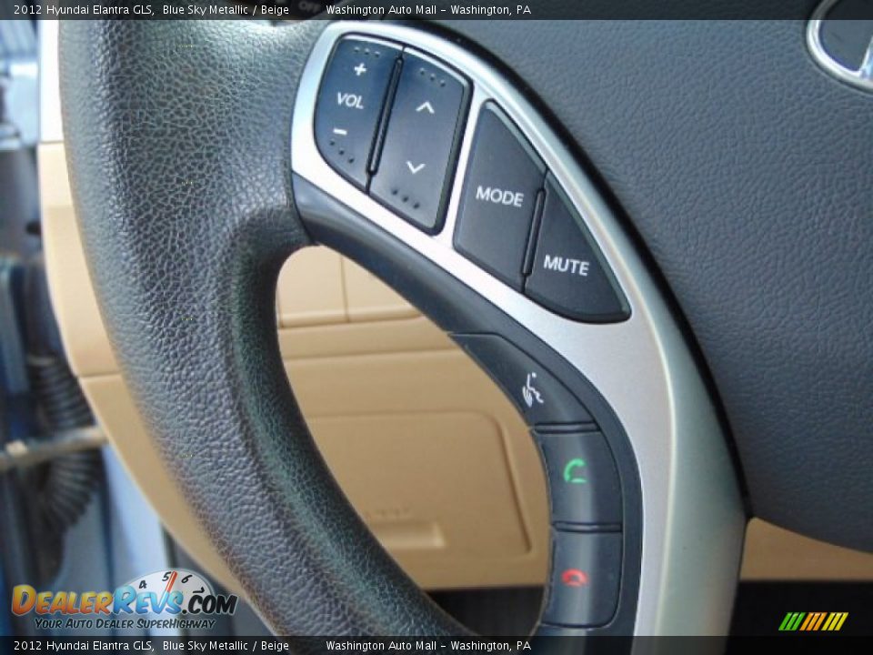 2012 Hyundai Elantra GLS Blue Sky Metallic / Beige Photo #17