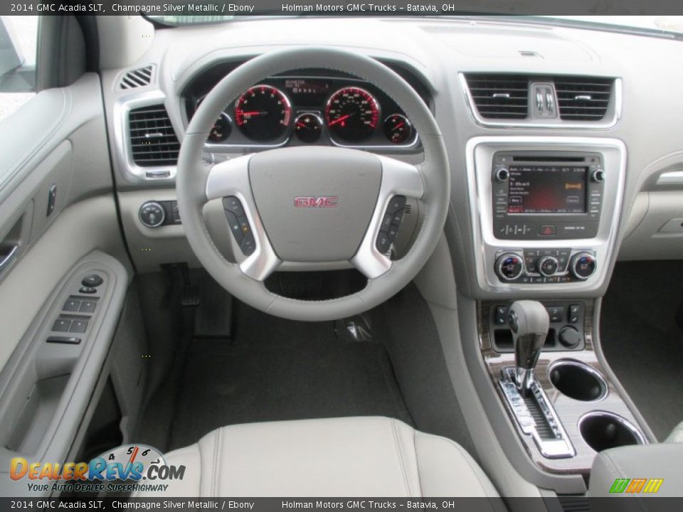 2014 GMC Acadia SLT Champagne Silver Metallic / Ebony Photo #25