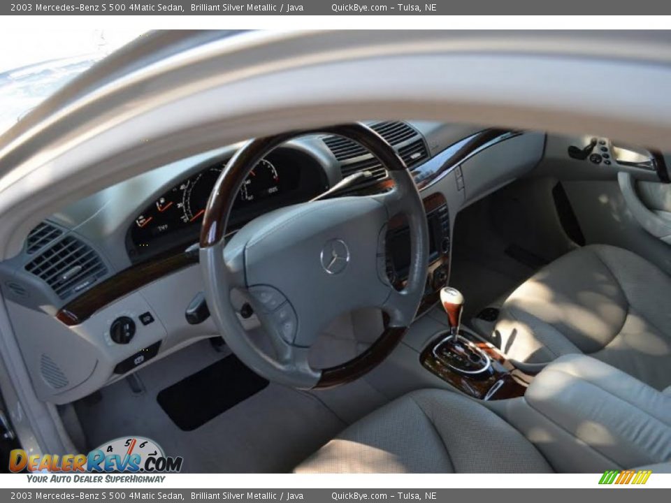 2003 Mercedes-Benz S 500 4Matic Sedan Brilliant Silver Metallic / Java Photo #6