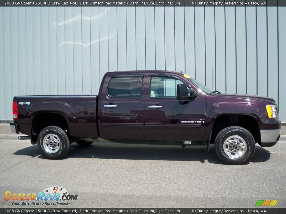 2008 GMC Sierra 2500HD Crew Cab 4x4 Dark Crimson Red Metallic / Dark Titanium/Light Titanium Photo #2