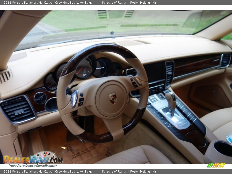 2012 Porsche Panamera 4 Carbon Grey Metallic / Luxor Beige Photo #10