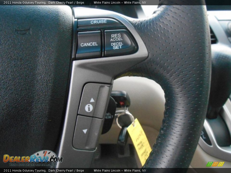 2011 Honda Odyssey Touring Dark Cherry Pearl / Beige Photo #18