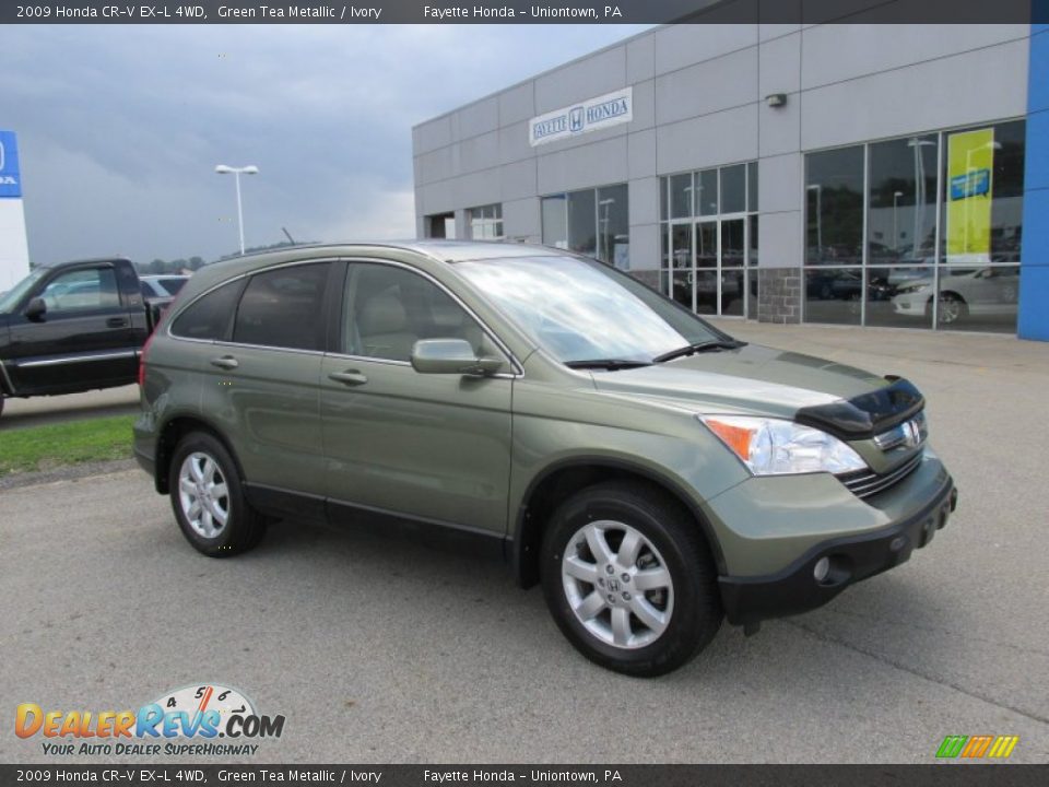 2009 Honda CR-V EX-L 4WD Green Tea Metallic / Ivory Photo #1