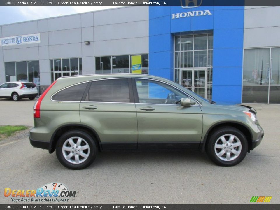 2009 Honda CR-V EX-L 4WD Green Tea Metallic / Ivory Photo #2