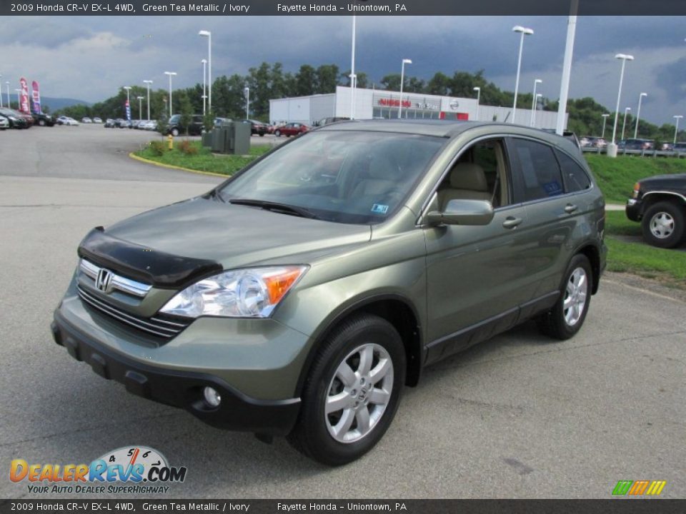 2009 Honda CR-V EX-L 4WD Green Tea Metallic / Ivory Photo #5