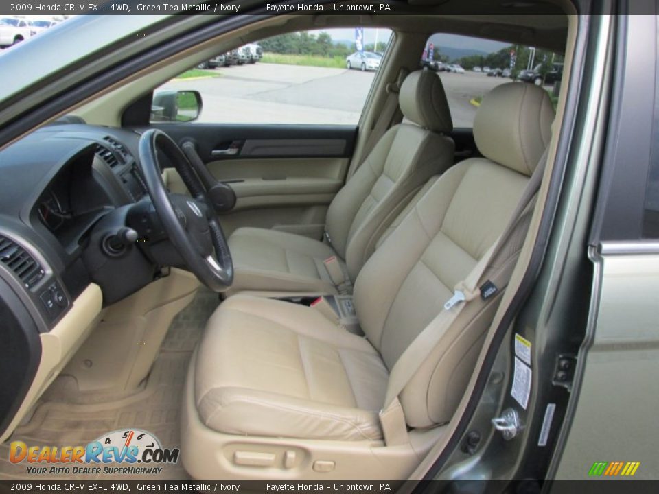 2009 Honda CR-V EX-L 4WD Green Tea Metallic / Ivory Photo #7