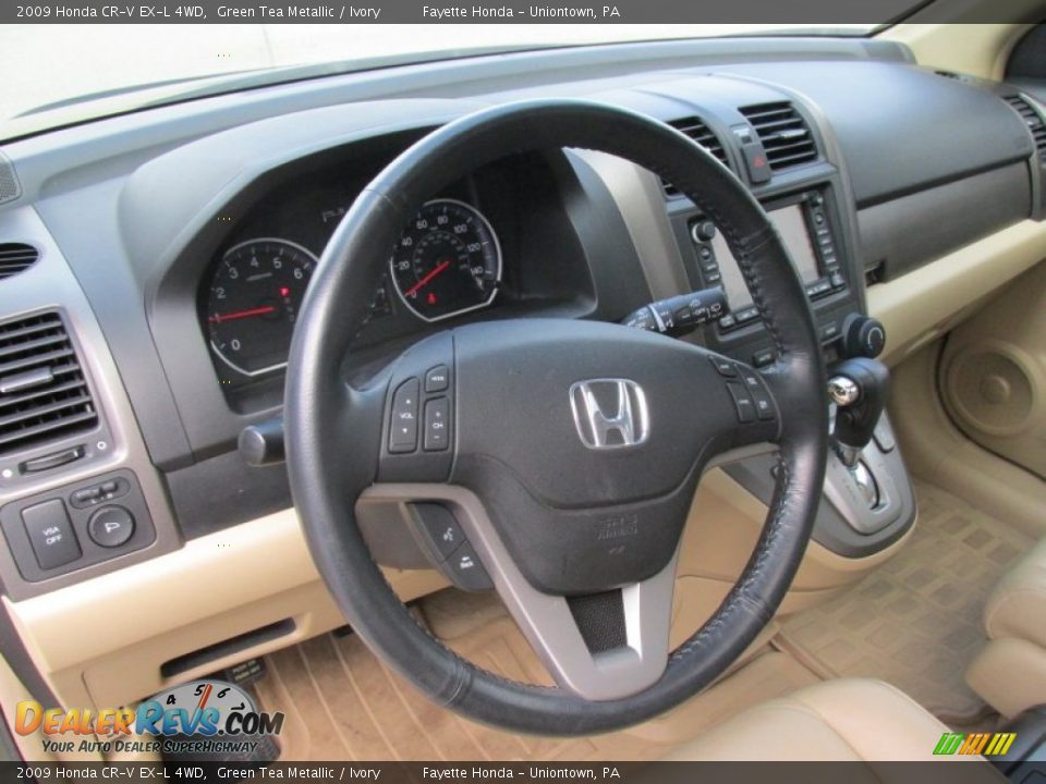 2009 Honda CR-V EX-L 4WD Green Tea Metallic / Ivory Photo #11