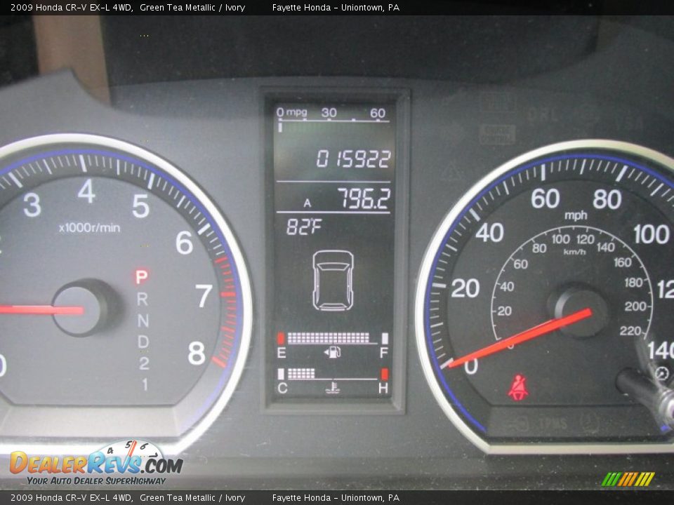 2009 Honda CR-V EX-L 4WD Green Tea Metallic / Ivory Photo #20