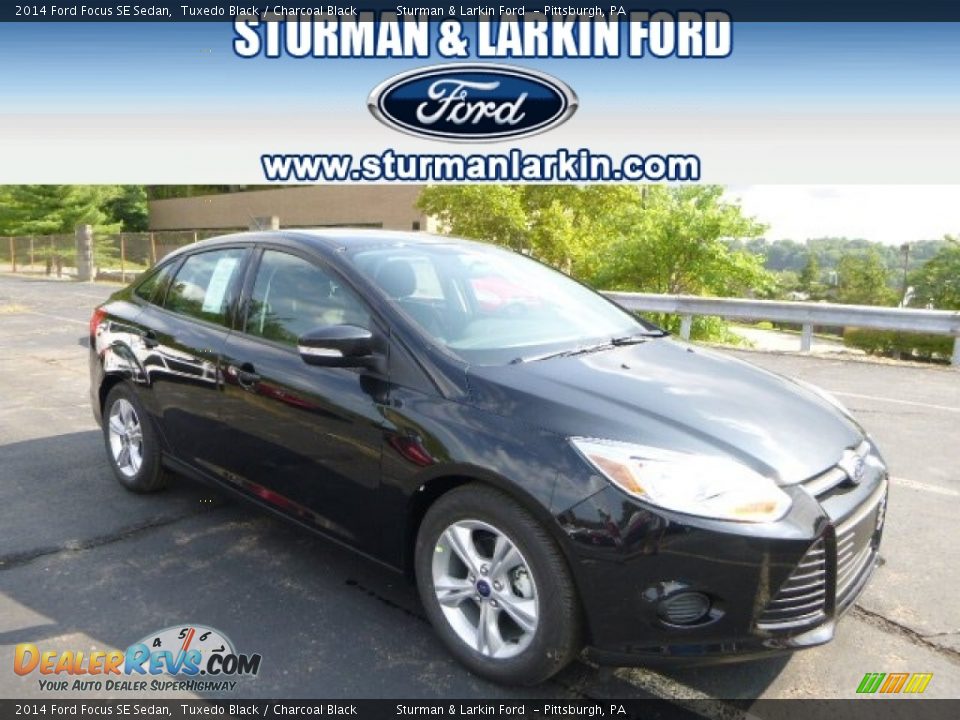 2014 Ford Focus SE Sedan Tuxedo Black / Charcoal Black Photo #1