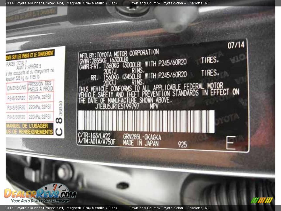 2014 Toyota 4Runner Limited 4x4 Magnetic Gray Metallic / Black Photo #34