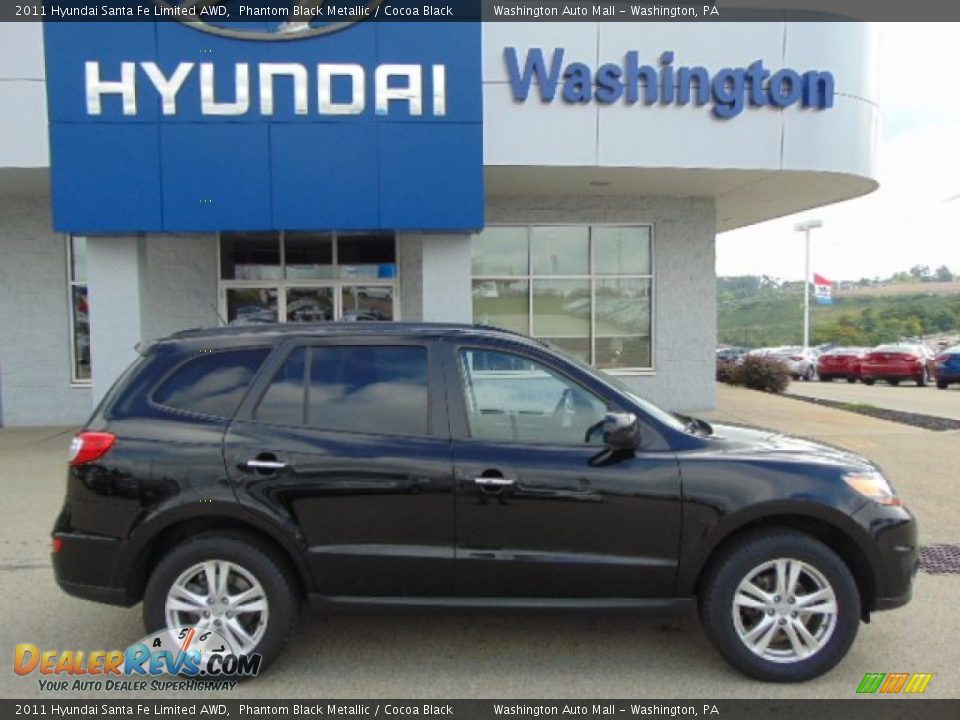 2011 Hyundai Santa Fe Limited AWD Phantom Black Metallic / Cocoa Black Photo #2