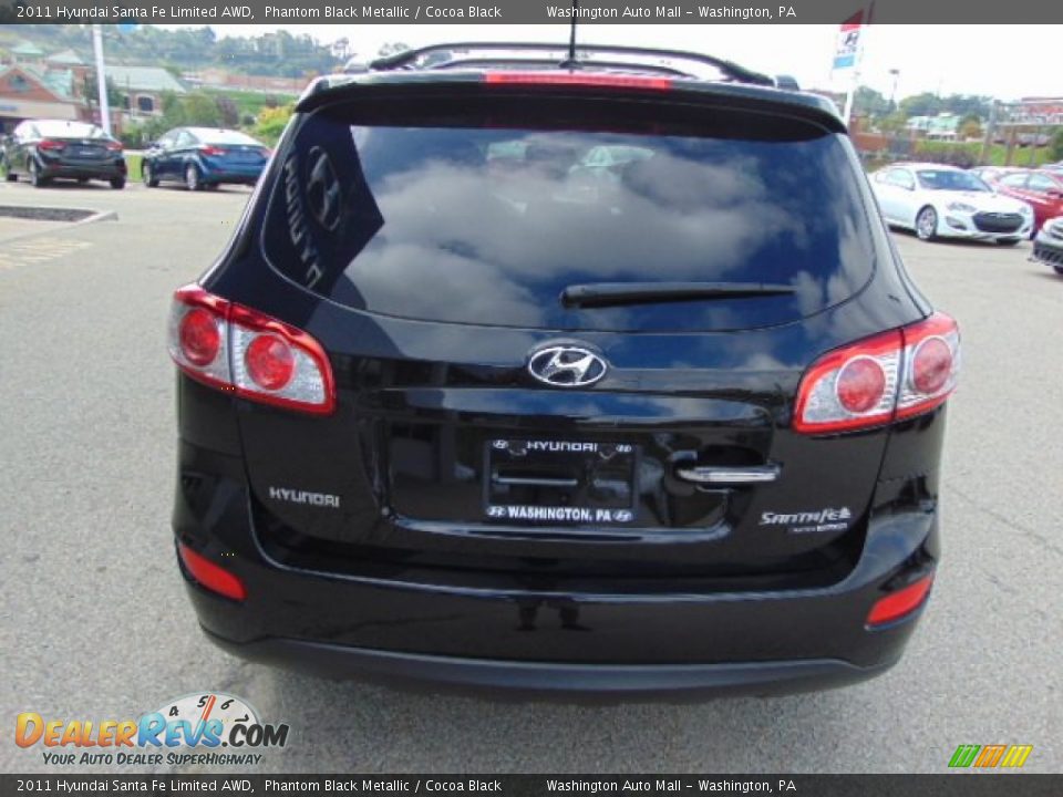 2011 Hyundai Santa Fe Limited AWD Phantom Black Metallic / Cocoa Black Photo #8