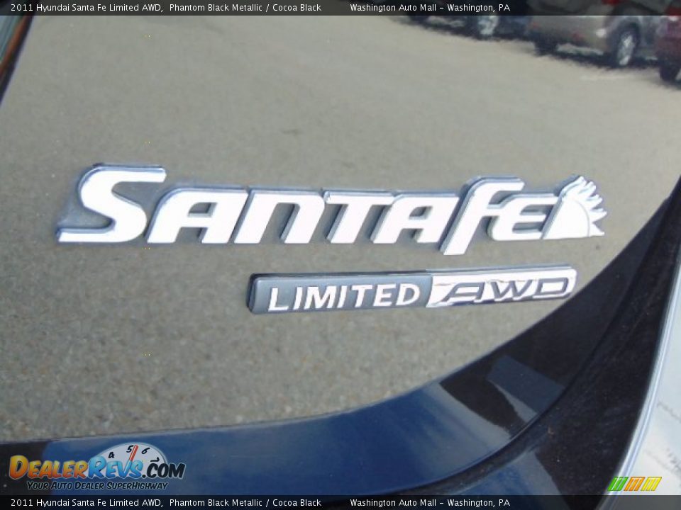 2011 Hyundai Santa Fe Limited AWD Phantom Black Metallic / Cocoa Black Photo #9