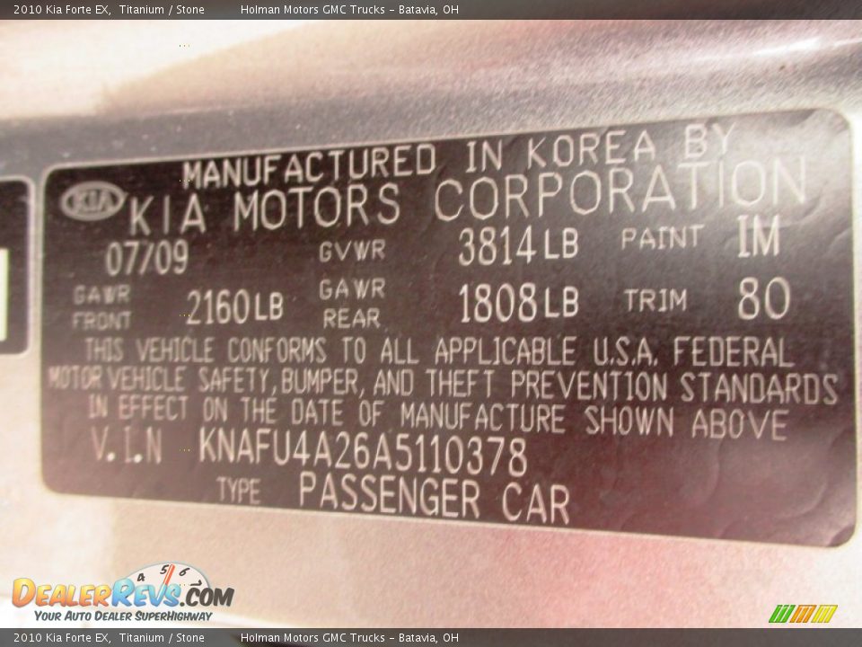 2010 Kia Forte EX Titanium / Stone Photo #4