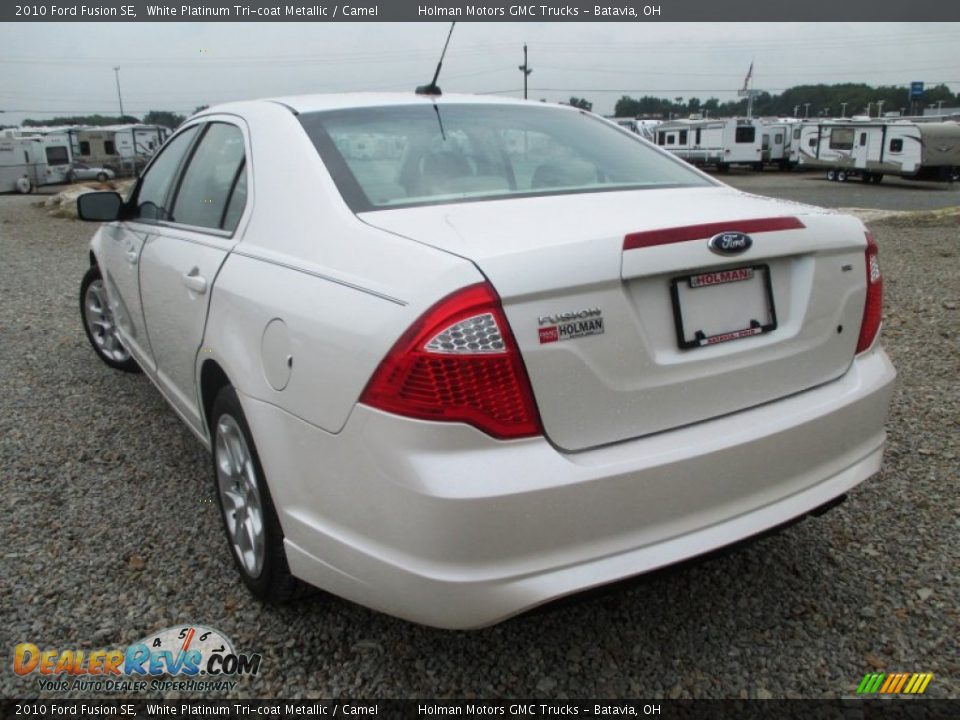 2010 Ford Fusion SE White Platinum Tri-coat Metallic / Camel Photo #21