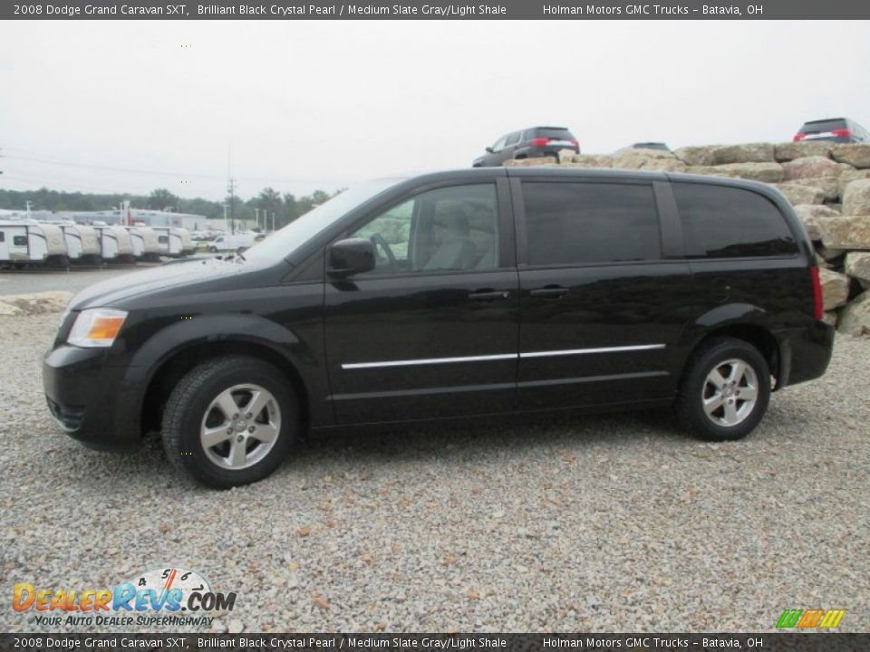 2008 Dodge Grand Caravan SXT Brilliant Black Crystal Pearl / Medium Slate Gray/Light Shale Photo #3