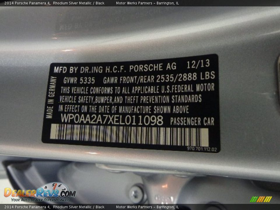 2014 Porsche Panamera 4 Rhodium Silver Metallic / Black Photo #24