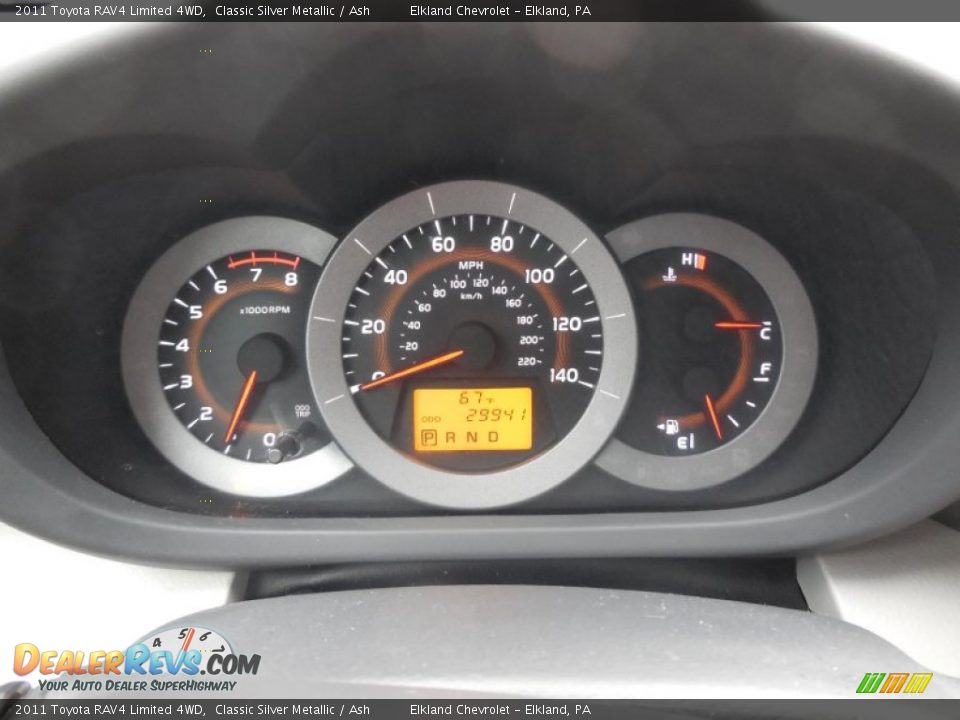 2011 Toyota RAV4 Limited 4WD Classic Silver Metallic / Ash Photo #35