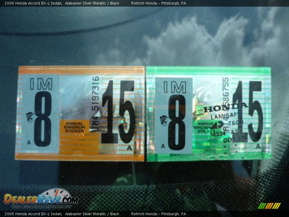 2006 Honda Accord EX-L Sedan Alabaster Silver Metallic / Black Photo #19