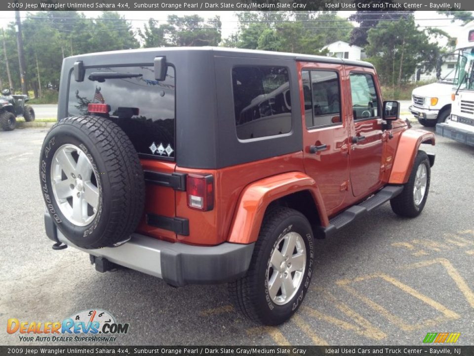 2009 Jeep Wrangler Unlimited Sahara 4x4 Sunburst Orange Pearl / Dark Slate Gray/Medium Slate Gray Photo #14
