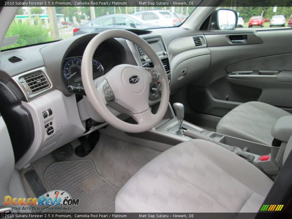 2010 Subaru Forester 2.5 X Premium Camellia Red Pearl / Platinum Photo #10