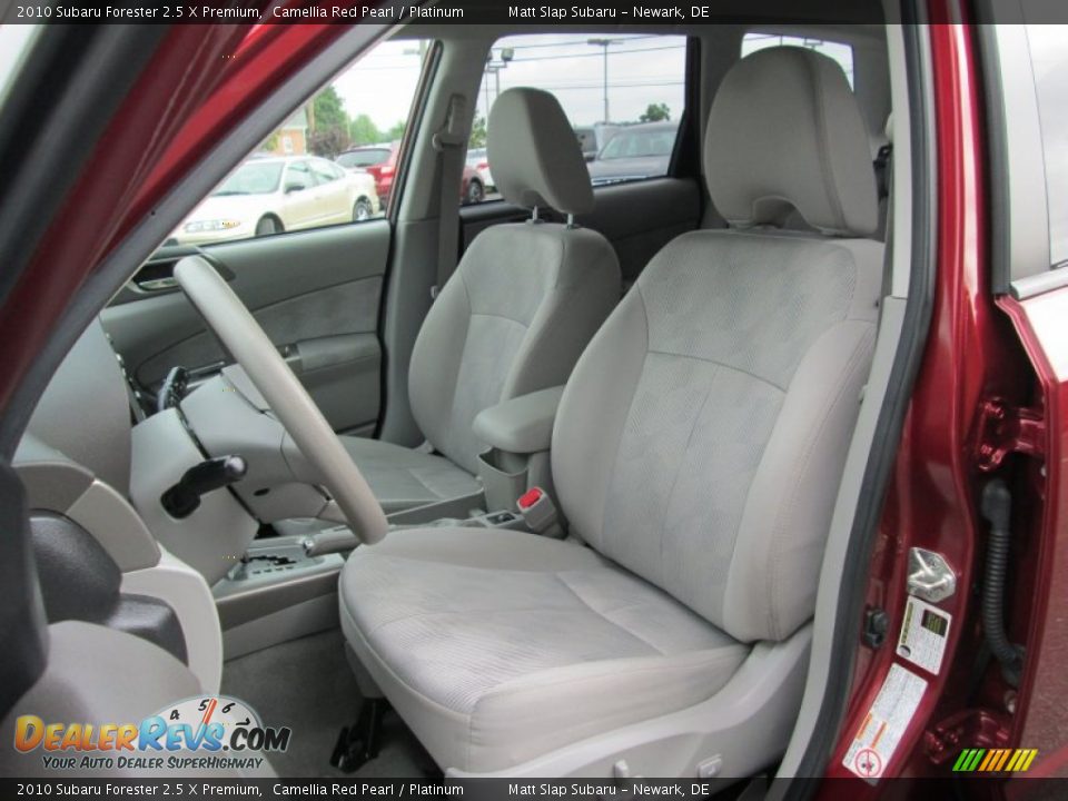 2010 Subaru Forester 2.5 X Premium Camellia Red Pearl / Platinum Photo #14